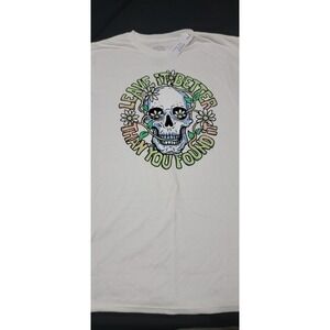 DOM Leave It Better Than You Found It Floral‎ Skull Tee Men's Size XXL NWOT